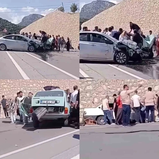 Mersin’de 3 otomobilin karıştığı kazada 10 kişi yaralandı

