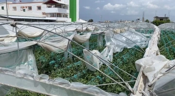 Mersin’de şiddetli fırtına seralara zarar verdi
