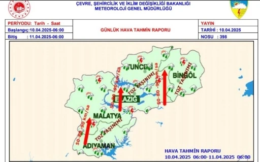 Meteorolojiden rüzgar, toz taşınımı ve dolu uyarısı
