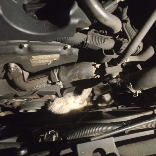 Minibüsün motoruna sıkışan kedi kurtarıldı
