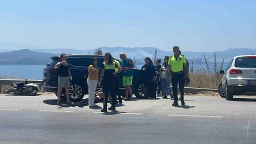 Motosikletinin kontrolünü kaybeden sürücü, kaza yaptı
