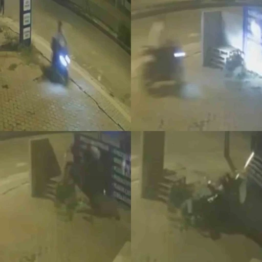 Motosikletli böyle kaza yaptı: O anlar kamerada
