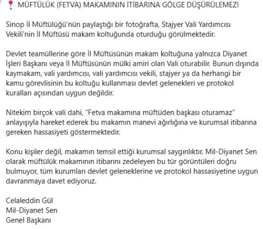 M&uuml;ft&uuml;l&uuml;k makamı tartışması: "Fetva makamına m&uuml;ft&uuml;den başkası oturamaz"
