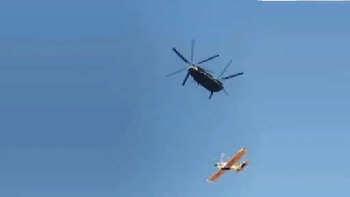 Kırıma Uğrayan Uçak Helikopterle Taşındı