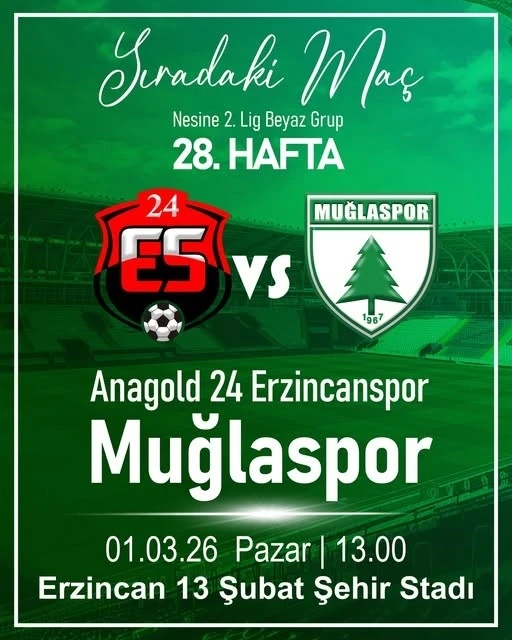 Muğlaspor&rsquo;da hedef Erzincan deplasmanında galibiyet
