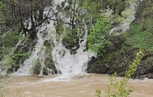 Munzur Vadisi&rsquo;nde kar suları doğal şelaleler oluşturdu
