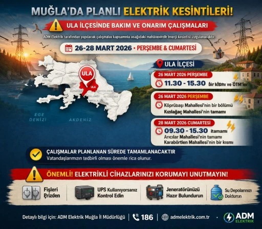 MUĞLA'NIN HANGİ İL&Ccedil;ELERİNDE ELEKTRİK KESİNTİSİ OLACAK?