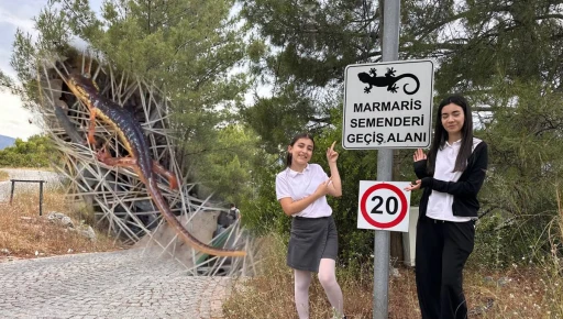 MARMARİS SEMENDERİNE &Ouml;ĞRENCİLERDEN YAKIN KORUMA