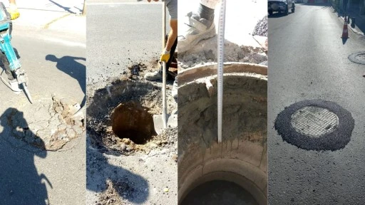 BODRUM'DA YOL KOTU ALTINDA KALAN BACALAR YÜKSELTİLİYOR