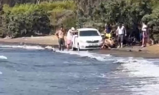 BÖRDÜBET'TE PLAJI OTOPARKA ÇEVİRENLERE TEPKİ