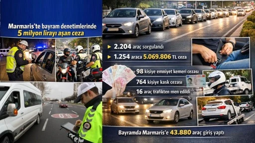 MARMARİS&rsquo;E BAYRAM S&Uuml;RESİNDE 43BİN880 ARA&Ccedil; GİRİŞ YAPTI