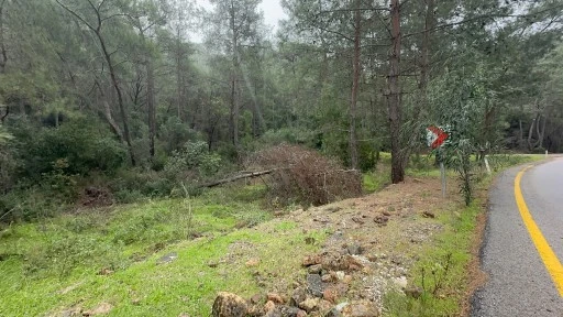 MARMARİS&rsquo;TE ŞİDDETLİ FIRTINA AĞA&Ccedil;LARI DEVİRDİ