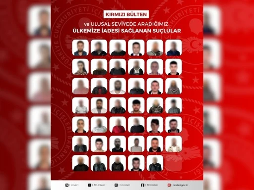 KIRMIZI B&Uuml;LTENLE ARANAN 23 ULUSAL SEVİYEDE ARANAN 18 SU&Ccedil;LU T&Uuml;RKİYE&rsquo;YE İADE EDİLDİ