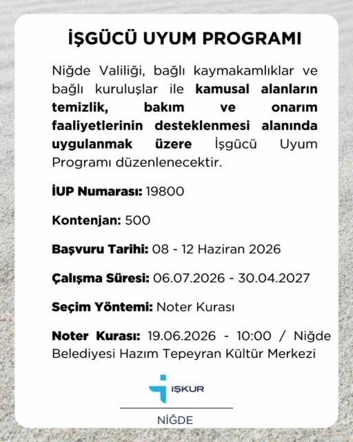 Niğde&rsquo;de 500 kişilik istihdam fırsatı
