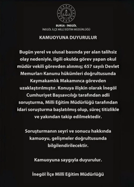 &Ouml;ğrenciye şiddet uygulayan okul m&uuml;d&uuml;r&uuml; cumhuriyet savcısına ifade verdi
