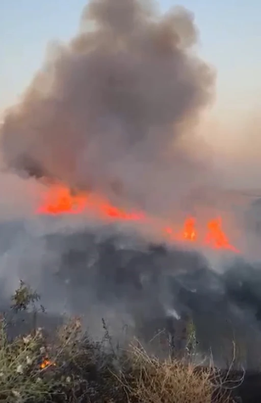 Oğuzeli&rsquo;nde buğday tarlasında yangın
