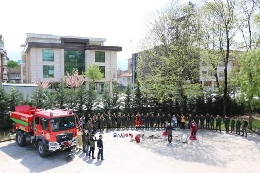 Orman yangını tatbikatı gerçeğini aratmadı

