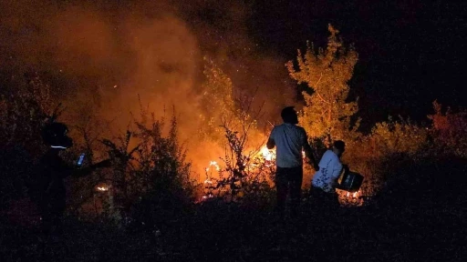 Orman yangınına gençlerden kahramanca müdahale
