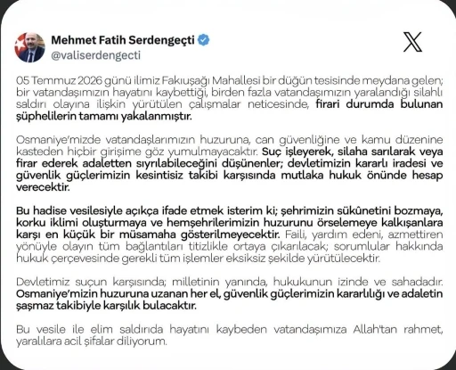 Osmaniye&rsquo;de d&uuml;ğ&uuml;n salonundaki cinayette firari ş&uuml;pheliler de yakalandı
