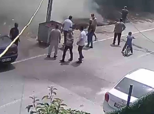 Otluk alanda bulunan atıklardan yangın &ccedil;ıktı
