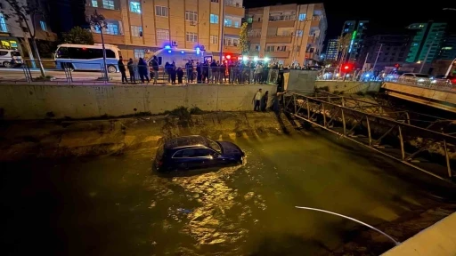 Otomobil kanala u&ccedil;tu, facia ucuz atlatıldı
