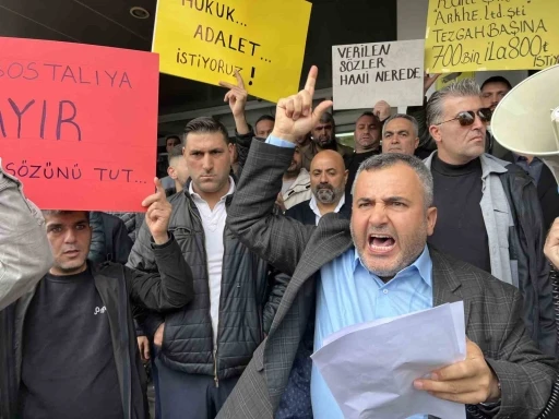 Pazarcı esnafından Karşıyaka Belediyesi önünde eylem
