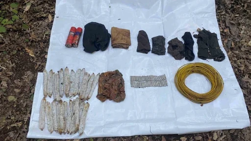 PKK’lı teröristlere ait depoda patlayıcı madde ve fünye ele geçirildi