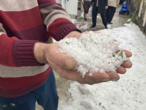 Refahiye&rsquo;de dolu yağışı etkili oldu
