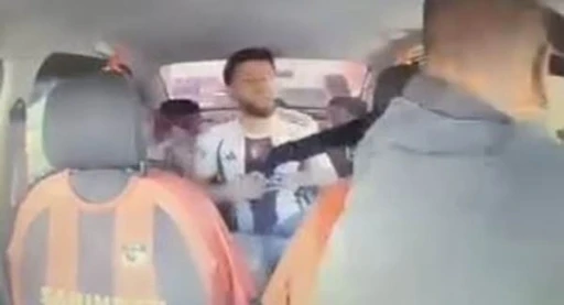 Rehin alınan taksicinin cesur m&uuml;dahalesi kamerada
