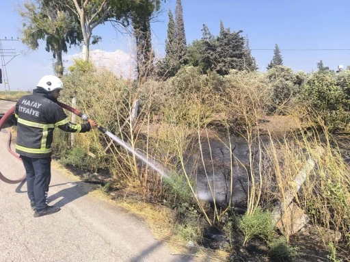 Reyhanlı&rsquo;da zeytinlik alandan alevler y&uuml;kseldi
