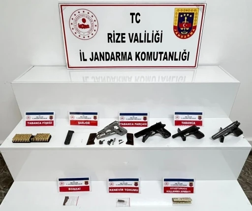 Rize&rsquo;de ruhsatsız silah ve uyuşturucu operasyonu
