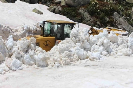 Rize yaylalarında hummalı kar temizliği
