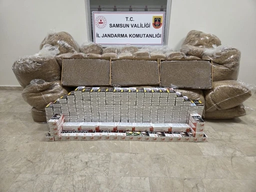 Samsun’da 1 ton kaçak tütün ve 60 bin dolu makaron ele geçirildi

