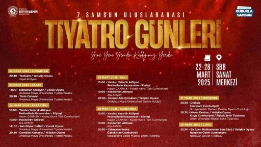Samsun’da 7. Uluslararası Tiyatro Günleri başlıyor
