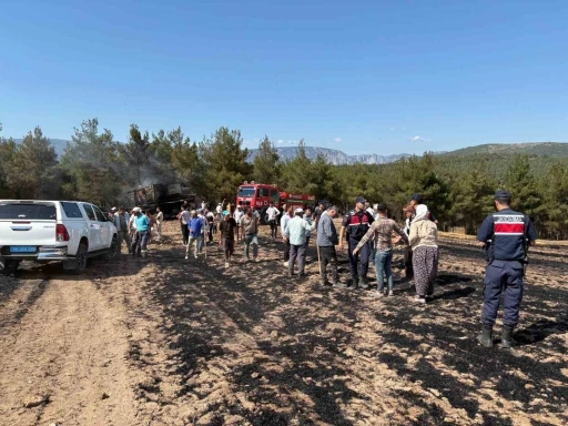 Samsun&rsquo;da bi&ccedil;erd&ouml;verden &ccedil;ıkan yangın 150 d&ouml;n&uuml;m ekili alanı k&uuml;le &ccedil;evirdi
