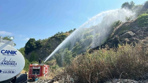 Samsun&rsquo;da otluk alan yangını: 10 d&ouml;n&uuml;m alan zarar g&ouml;rd&uuml;

