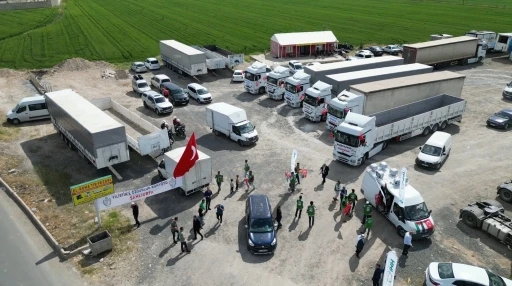 Şanlıurfa’da tır konvoyu Gazze’ye destek için yola çıktı
