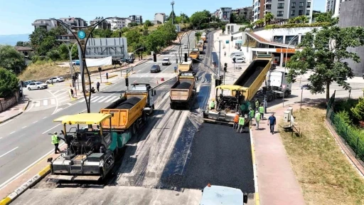 Santral Rampası&rsquo;na 9 bin 350 tonluk asfalt dokunuşu
