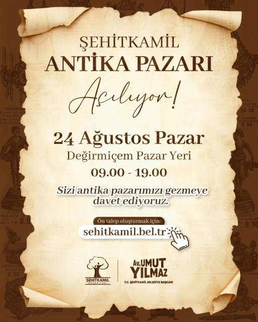 Şehitkamil Antika Pazarı kapılarını açıyor
