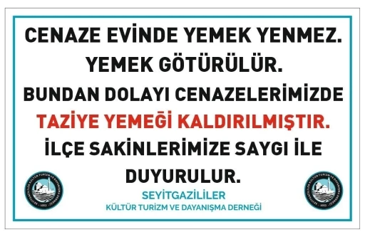 Seyitgazi’de taziye yemeği kaldırıldı
