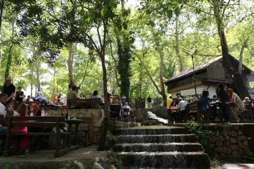 Sıcaktan kaçanlar, tabiat parkında serinledi
