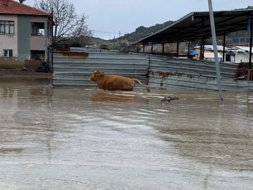 Şiddetli yağışlar Kula&rsquo;da taşkınlara yol a&ccedil;tı
