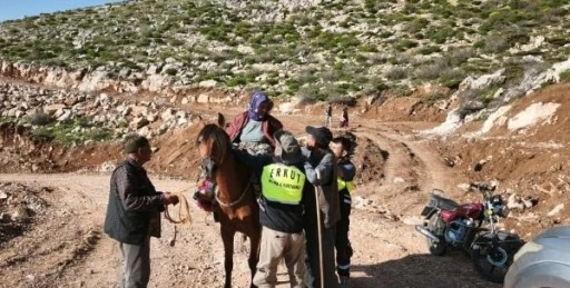 Siirt&rsquo;te kalp krizi ge&ccedil;iren kadın, katır sırtında sağlık ekiplerine ulaştırıldı
