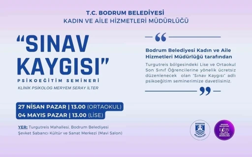 Sınav kaygısı konulu seminer düzenlenecek
