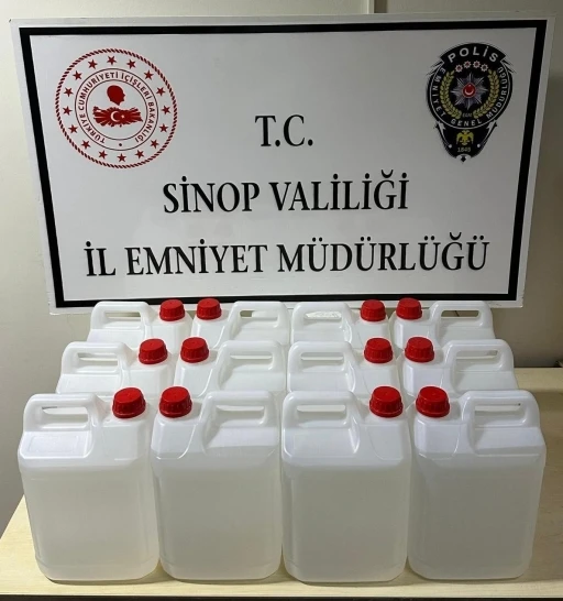 Sinop’ta 60 litre etil alkol ele geçirildi
