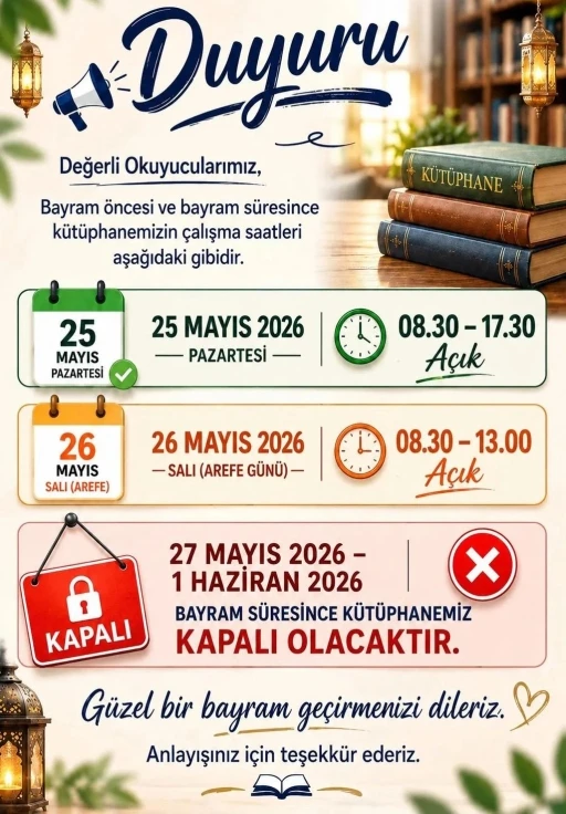 Sinop&rsquo;ta k&uuml;t&uuml;phane kullanacaklara uyarı

