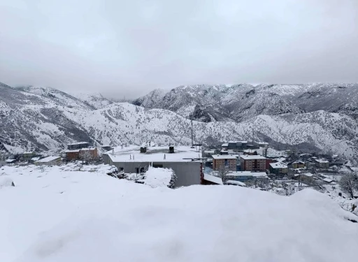 Şırnak’ta nisanda lapa lapa kar yağdı, ahırlar zarar gördü
