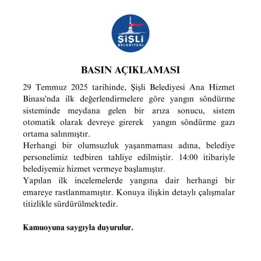 Şişli Kaymakamlığı Tapu Müdürlüğü’nde çıkan yangınla ilgili belediyeden açıklama
