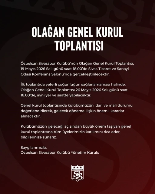 Sivasspor&rsquo;da genel kurul kararı alındı
