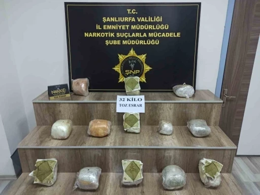 Siverek’te 32 kilo esrar ele geçirildi
